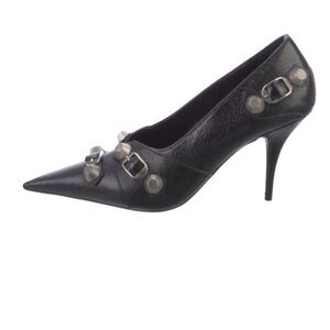 Balenciaga Black leather Studded Pumps size 8.5